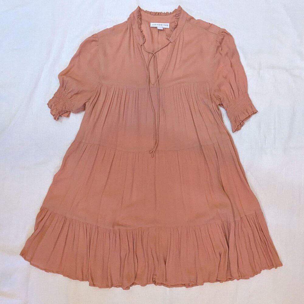 And Now This - Salmon Pink Mini Casual Tunic Dress Size XS